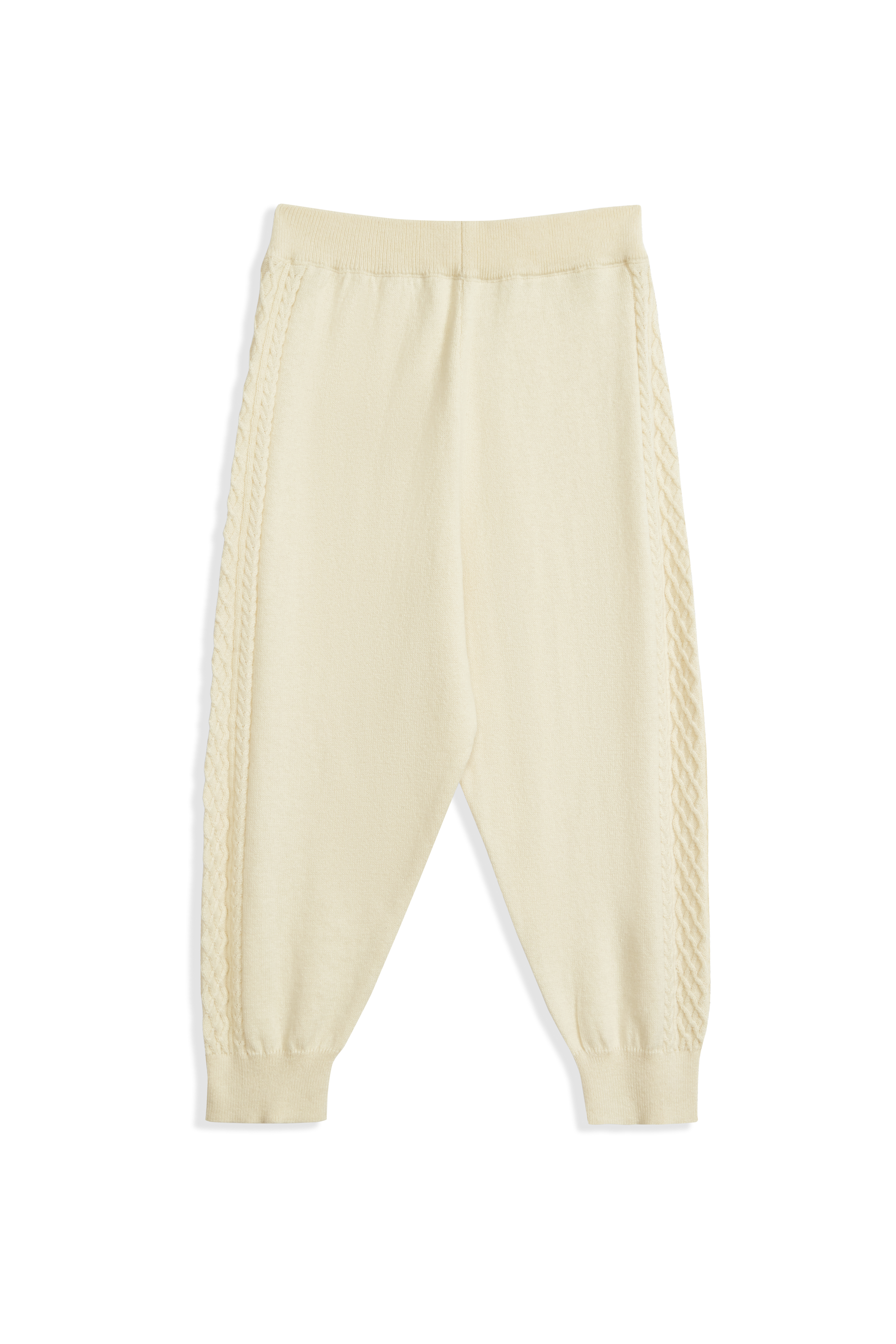 PANTALONI DA BAMBINO IN MAGLIA A TRECCE IN COTONE CASHMERE
